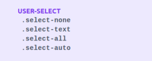 Tailwind CSS User Select